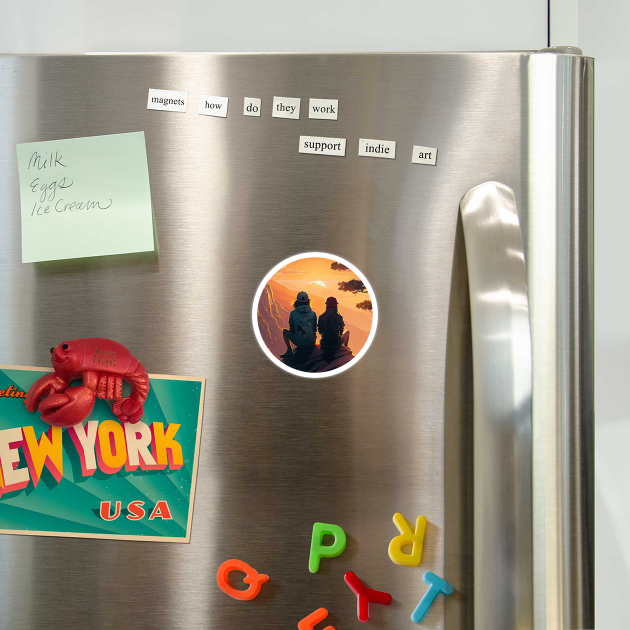 Mountain Hiking Sunset, Adventure Travel Couple by logiamerch